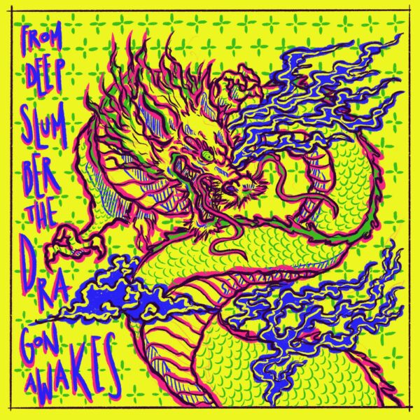 dragon waking up from a slumber illustration